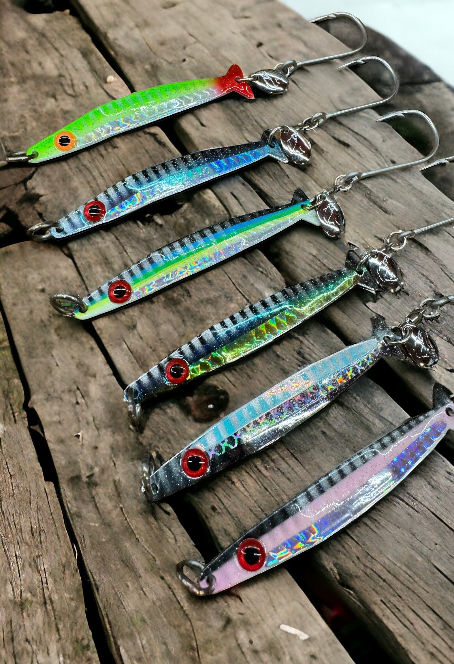 Dr.Fish 5 Pack Fishing Spoon Lures Lot Salmon Bass Bluefish