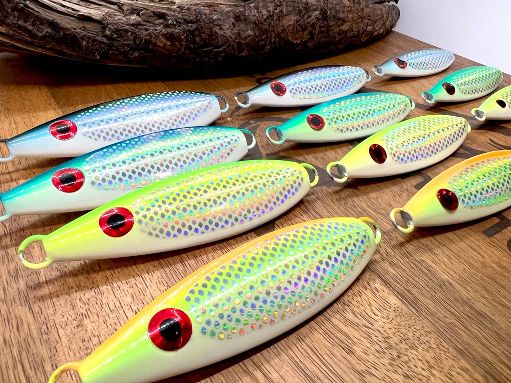 Fish WOW! Super Glow 500g Flat Fish Fall Vertical Speed Jigs 4x