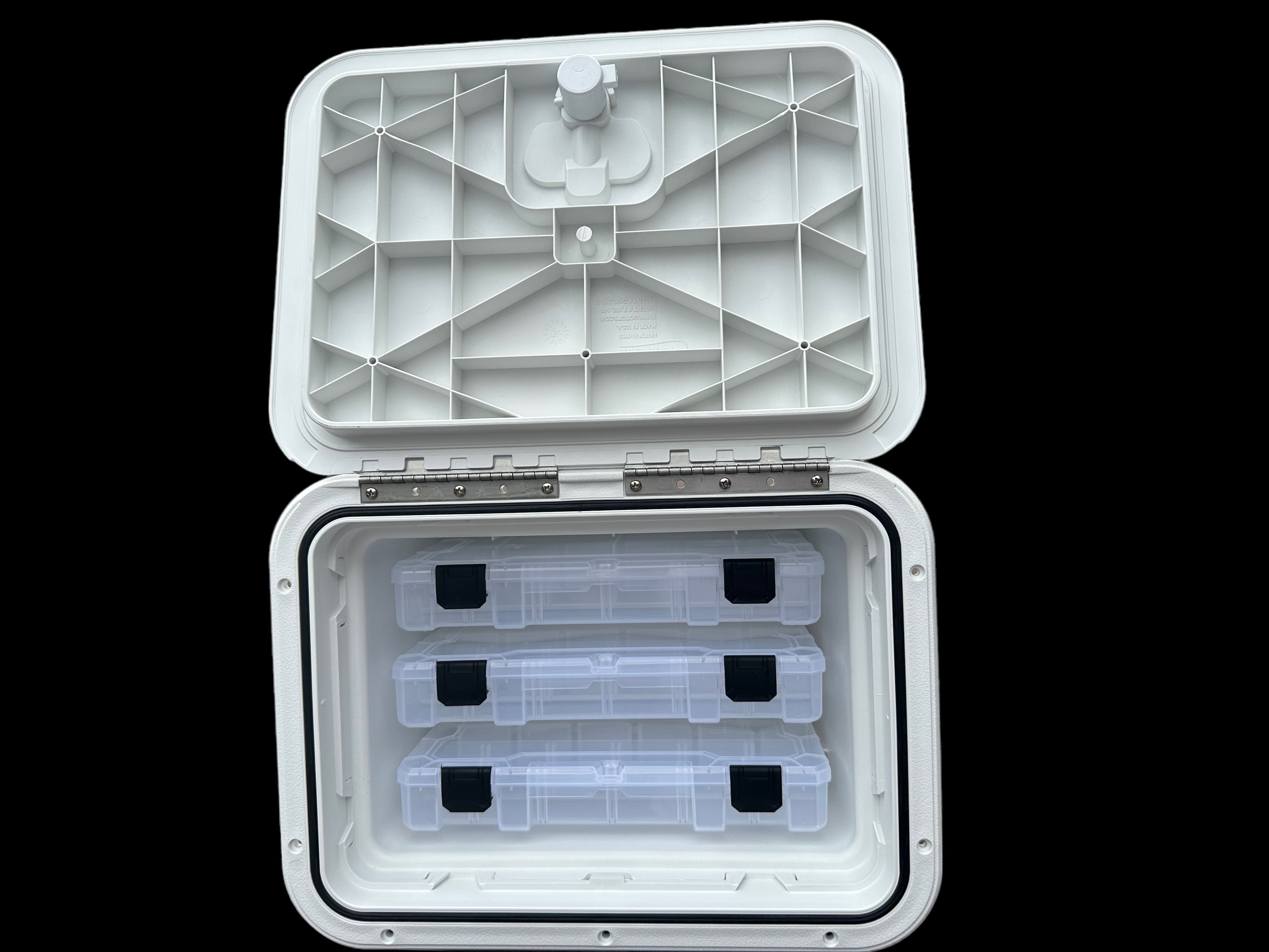 11 X 15 Tackle Box with Polar White Hatch & (3) Trays