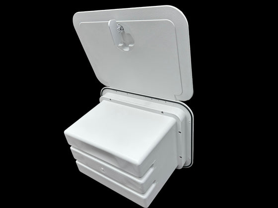 11" X 15" Tackle Box with Polar White Hatch & (3) Trays