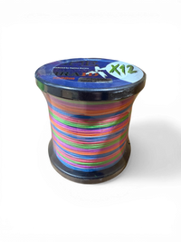 12 Strand MULTI COLOUR Braided Fishing LIne 60lb Ultra Thin