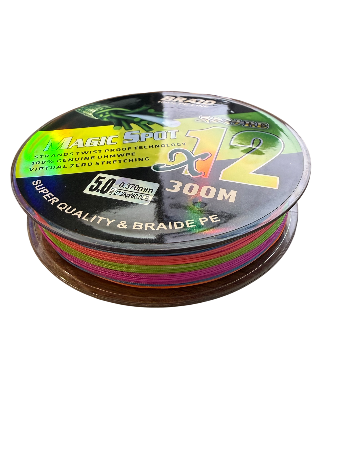 12 Strand MULTI COLOUR Braided Fishing LIne 60lb Ultra Thin