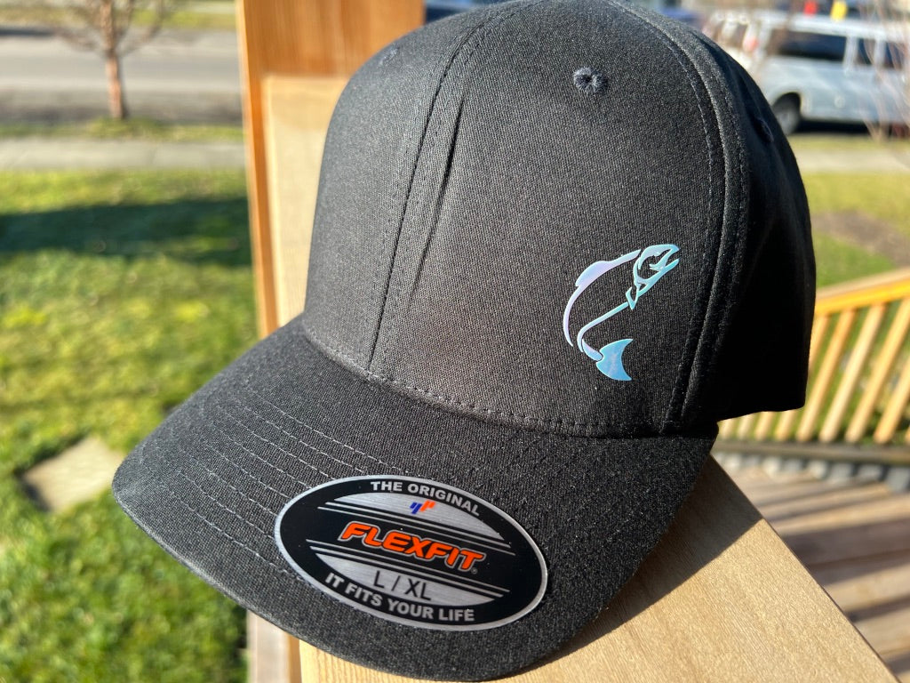 Black - MoonJelly Glow Logo - One Size FLEX FIT