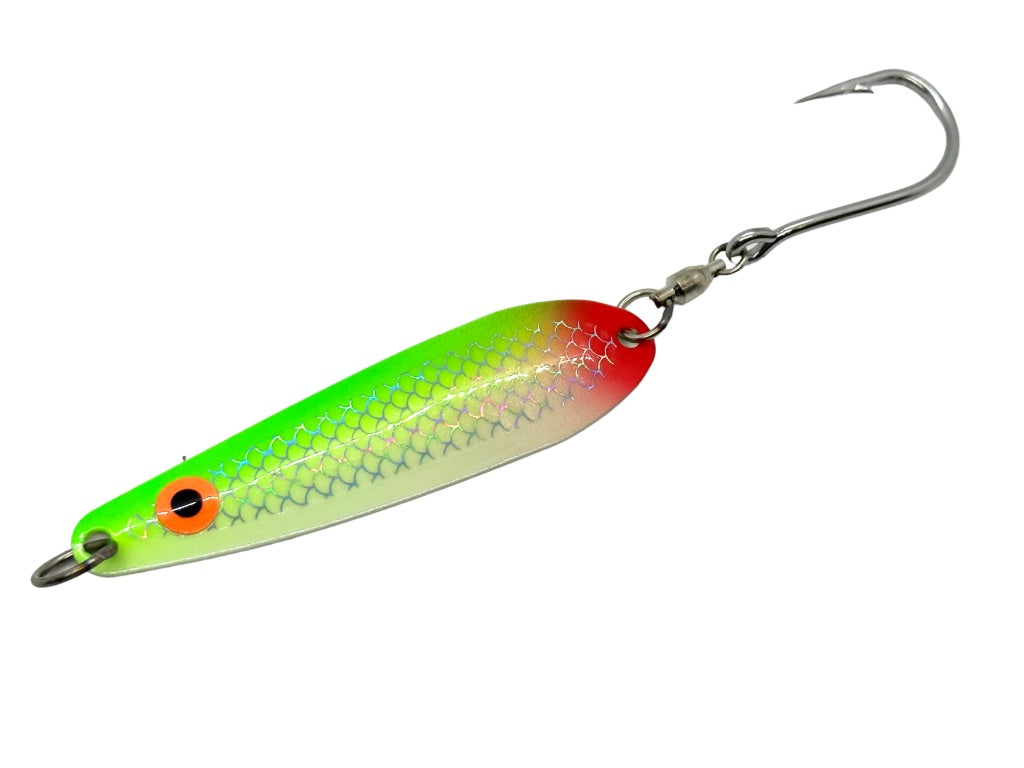  SEASKY 5.5 7 8 10 11 Stainless Steel Saltwater Tuna  Salmon Fishing Flutter Spoon Metal Lure (8, Silver) : Sports & Outdoors